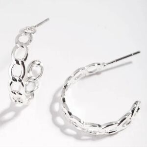 SALE! Silver Tone Chain Link Hoops